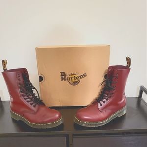 Dr. Martens cherry red mid calf boots